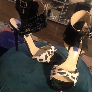 Jimmy Choo Black and Animal Print Heels